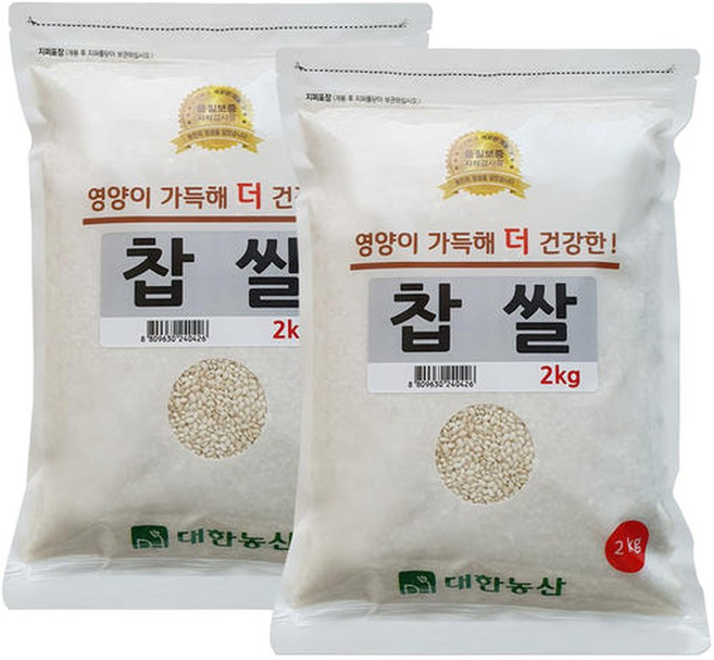 국산 찹쌀 4kg (2kgx2) / 잡곡, 2kg, 2개