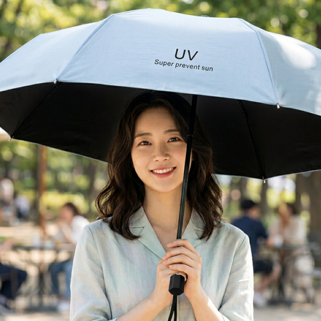 햇살막이 양산 자동 3단 원터치 암막 양산 초경량 자외선차단 경량 우양산