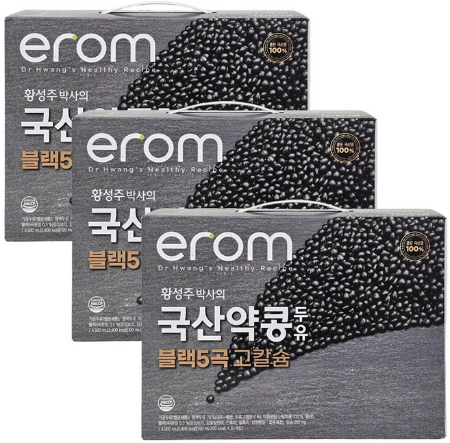 [코스트코]이롬 약콩 두유 블랙5곡 고칼슘 190ml, 72개