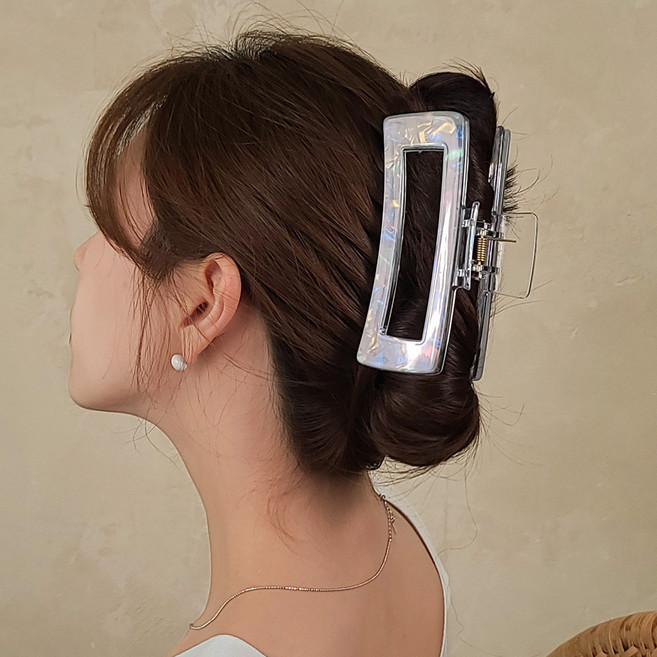 초콜리트쥬얼리 마그넷 셀룰로오스 13cm 스퀘어 빅사이즈 올림머리 헤어 왕 집게핀 - 5color