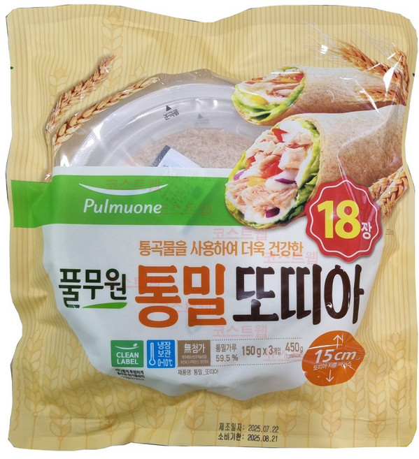 풀무원 냉장 통밀 또띠아, 25g