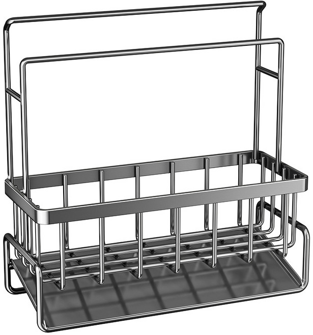 온세미몰 깔끔정리 자동 물빠짐 수세미 행주 거치대, 1개, 그레이