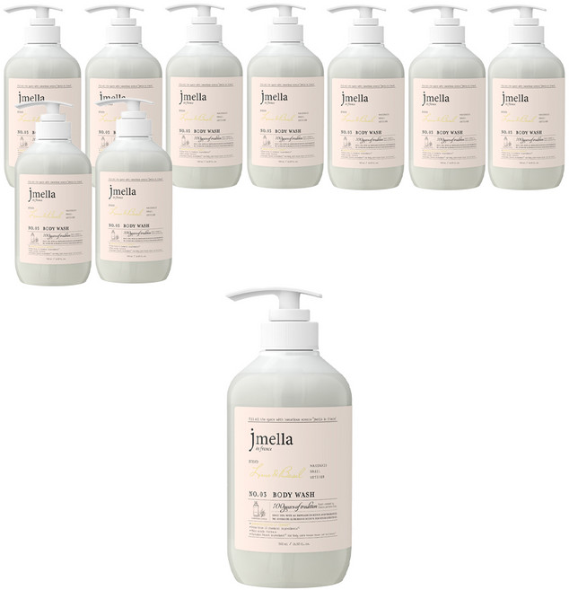 제이멜라 인 프랑스 라임 앤 바질 바디워시 시트러스향, 500ml, 10개