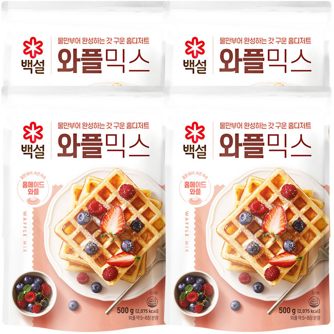 백설 와플믹스, 500g, 4개