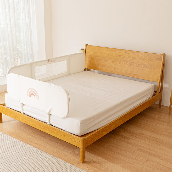 나리몽 아기 유아 휴대용 침대가드 안전가드 안전바, 화이트 1.2M