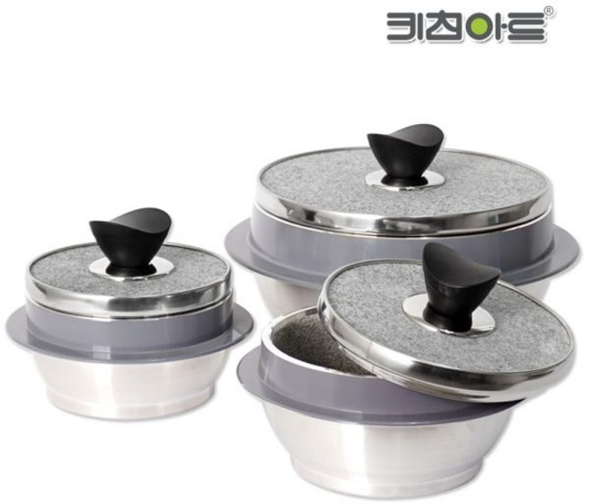 키친아트 자연석 곱돌솥 냄비 가마솥 돌솥 냄비 2호 2인용, 14cm, 1개