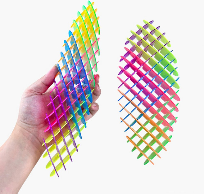 이지유 벌집 피젯 토이 어린이 손장난감 레인보우 스트레스해소 스페이스웜 키덜트 선물, 2개, 초대형 투명 레인보우