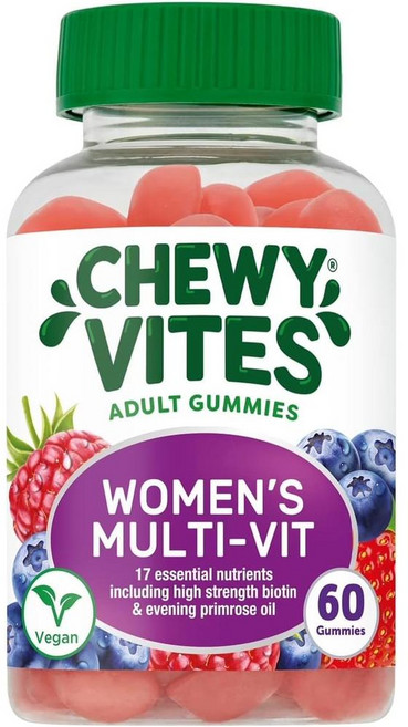 영국 츄이바이트 CHEWY VITES women Multivitamin 여성 멀티비타민 12가지 필수 비타민 구미 츄어블, 1개, 60정