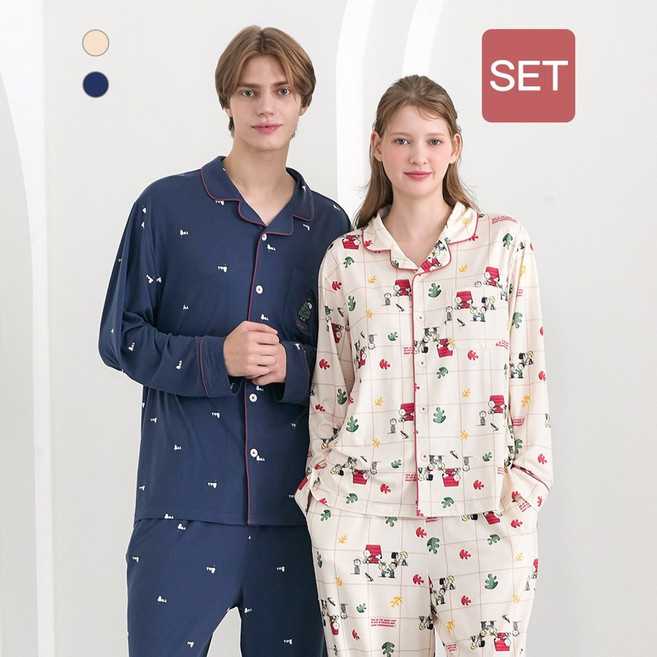 애니바디 부들부들한 소재 촉감이 부드럽고 신축성까지 뛰어난 피치기모가공 파자마세트(스누피) 2001부평점