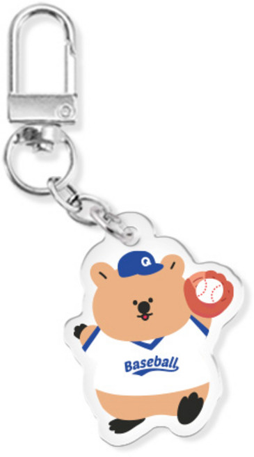 쿼카 시리즈 에어팟 버즈 열쇠고리 아크릴 키링, 쿼카운동회_야구, 1개