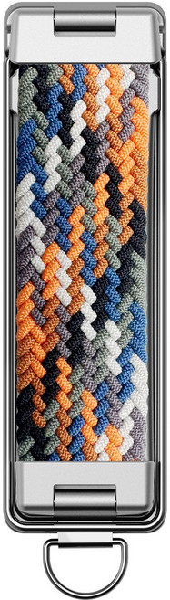 디기어 휴대폰 케이스 부착형 스트랩 거치대 접이식 스탠드 가로세로 전환 나일론 밴드, 1개, 어텀 믹스드 스트라이프