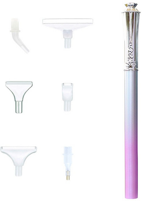 뉴타임즈 DIY 보석 십자수 공구 세트 6개 펜촉 주얼리 십자수, 1세트, 핑크색 WCDZ-0053