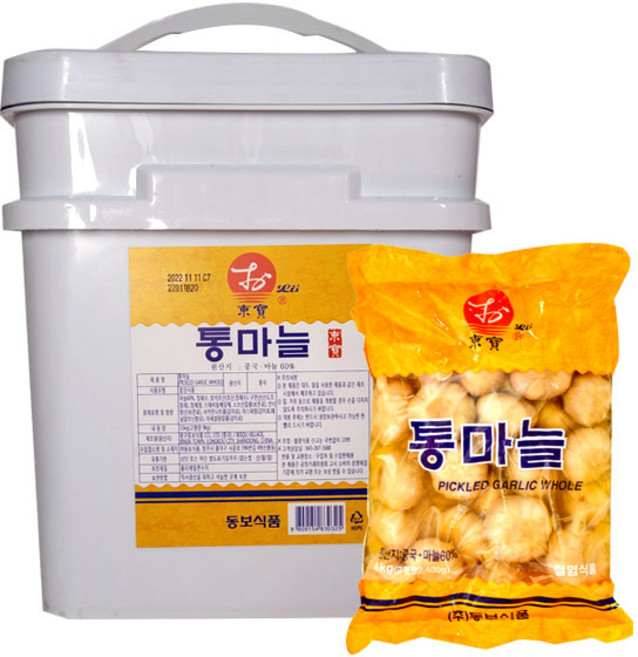 통마늘 장아찌 16kg(4kg x 4) 초절임식품 동보식품, 4KG x 4개, 4kg, 4개