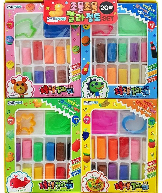 대양무역 조물조물 칼라점토, 랜덤 색상, 20개