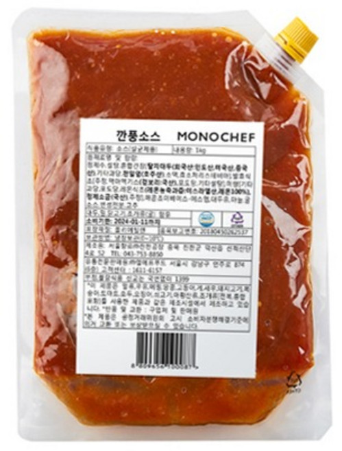 [모노쉐프] 깐풍소스 1kg 냉장, 1개