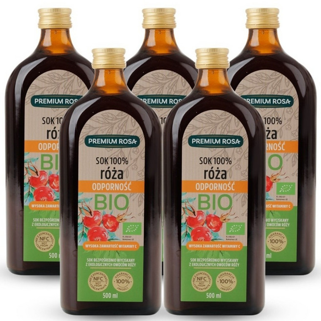 프리미엄로사 유기농 로즈힙 퓨레 원액 주스, 500ml, 5개