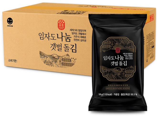 임자도나눔갯벌돌김 식탁김 18g (36매)*30봉, 30개
