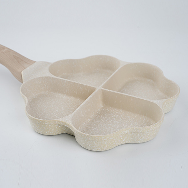 4구 IH 인덕션 가스렌지 하트 계란 후라이팬 프라이팬, 1개, 14.8cm