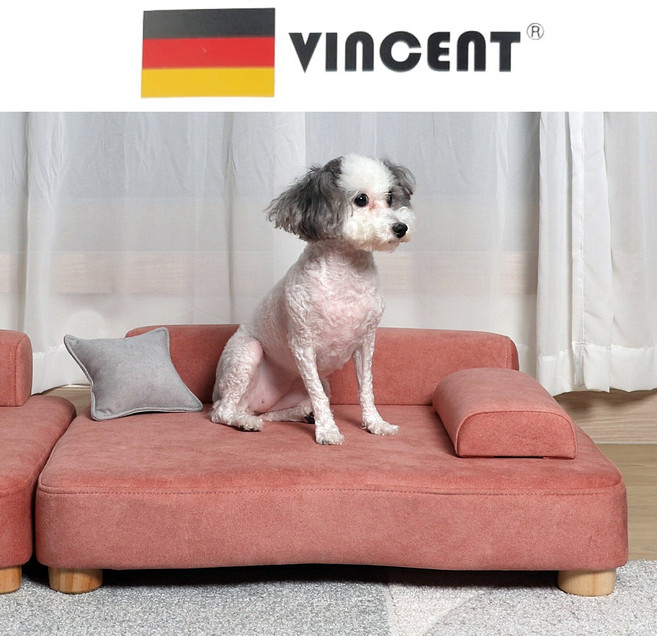 빈센트 강아지 고양이 소파 침대 방석 펫 아쿠아텍스 반려동물 쇼파, 오른쪽, 핑크, 1개