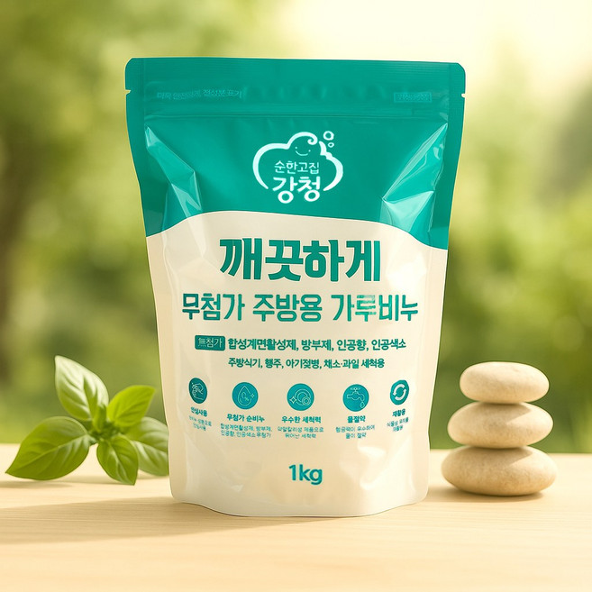 강청 무첨가 깨끗하게 주방용가루비누1kg 1종세제 순비누, 1kg, 1개