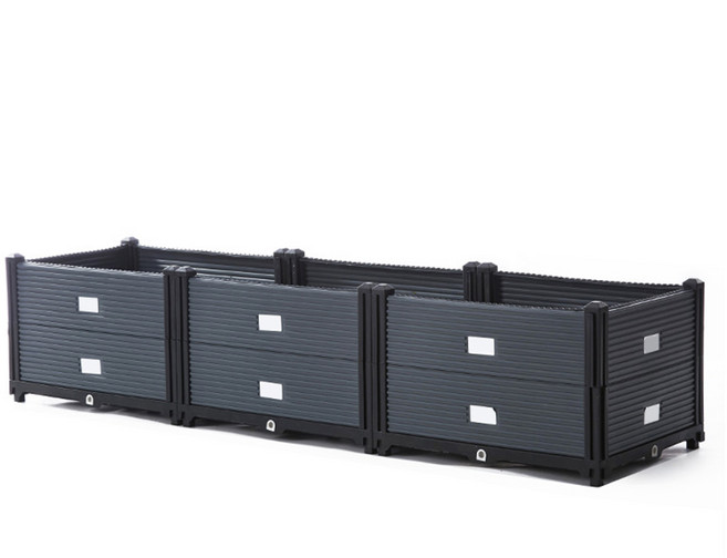 이엔비 베란다 텃밭 화분 대형 플랜트 박스, 1개, 그레이