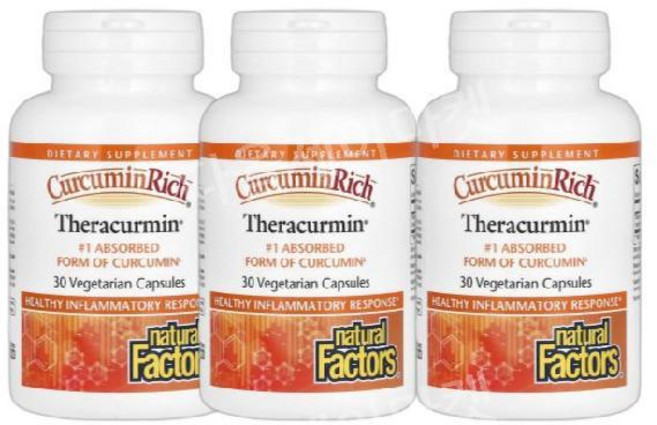 3개 내추럴팩터스 커큐민리치 테라커큐민 수용성 커큐민 흡수율 Curcumin 30베지캡(1), 30정