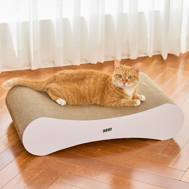 3651 벅벅 보드 초고밀도 고양이 스크래쳐, 1개, 화이트