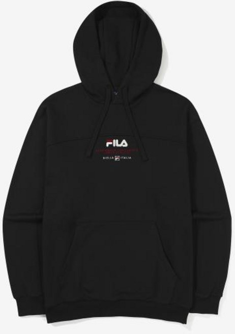[휠라 공식] 컬러블럭 로고 후드티 (FS2POG3112X_BLK)