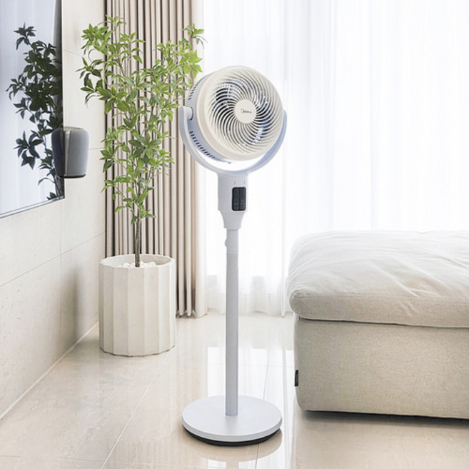 미디어 써큘레이터 먼지필터 장착 3D입체회전 BLDC 무소음 스탠드 에어 리모컨포함, MCF-70BG(베이지)