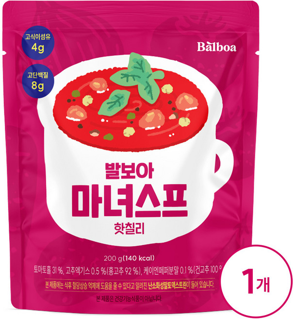 발보아 저당 마녀스프 핫칠리, 1개, 200g