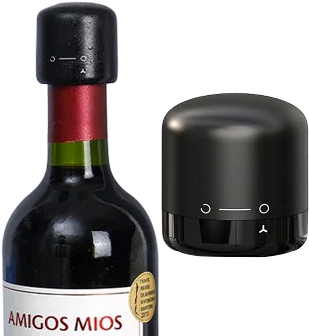 심플리프 진공 밀폐 와인 마개, 1개, 블랙