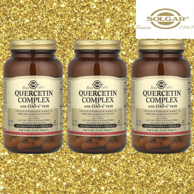 솔가 쿼세틴 Ester-C 플러스 함유 퀘르세틴 복합체 베지 캡슐 100정 Quercetin 3통 - 쿠팡