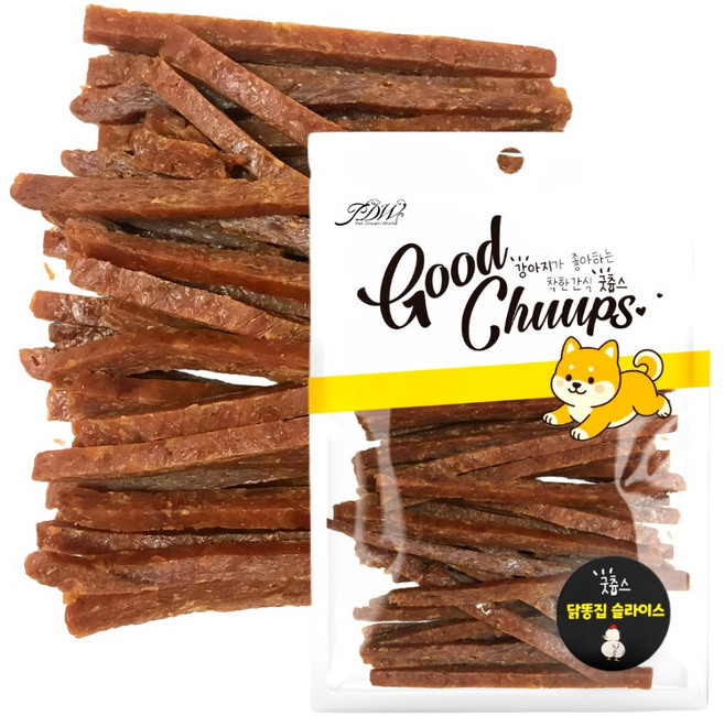 굿츕스 16 개껌 강아지육포 강아지보양식 강아지훈련용간식 져키 노령견간식 강아지껌, 1개, 180g, 닭똥집