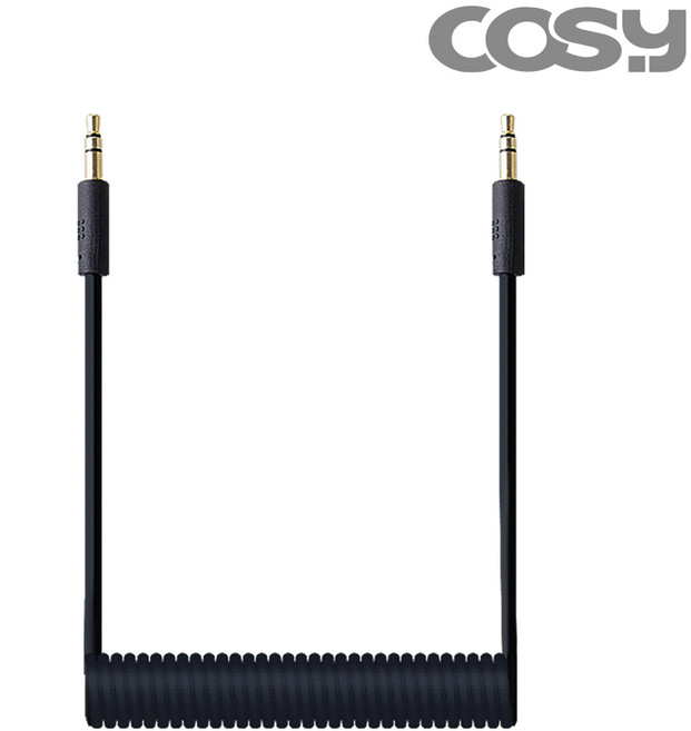 COSY 코일형 오디오 AUX 케이블, AT3014, 블랙, 1개