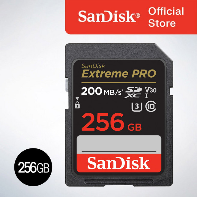 샌디스크코리아 공식인증정품 SD카드 SDXC Extreme Pro 익스트림 프로 UHS-I SDXXD 256GB, 1개
