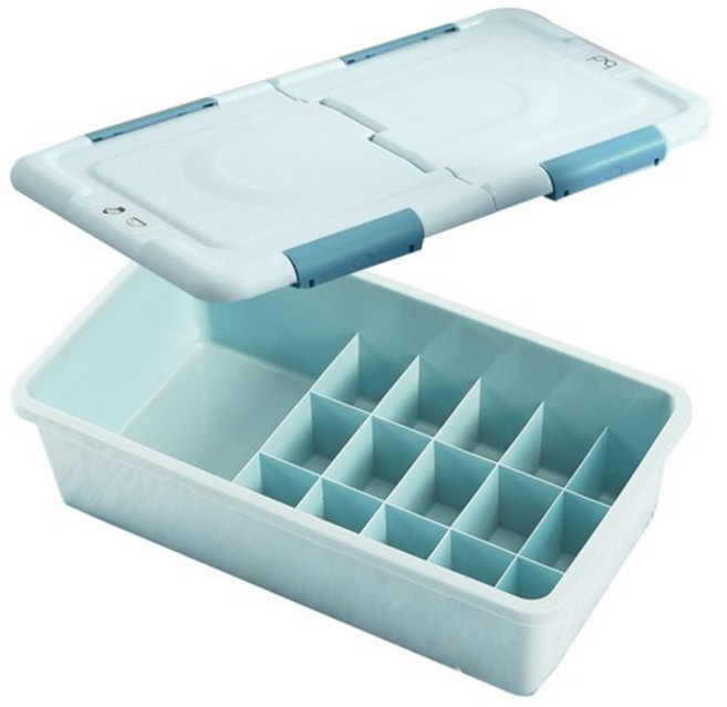 마이닝 플라스틱 16칸 더블오픈 속옷정리함, 4개, blue