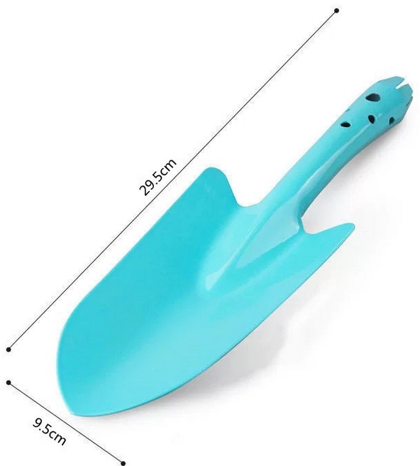 園藝不銹鋼小鏟子 園藝工具 花鏟 移植鏟, 1個, 藍色加厚移植鏝