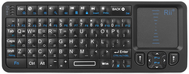 Rii K06 한국 미니 Bluetooth 키보드 백라이트 2.4GHz 무선 키보드 IR 학습 터치패드 안드로이드 TV 박스 Mac 노트북 Windows, K06-KR, 한국어 자판, 한개옵션1