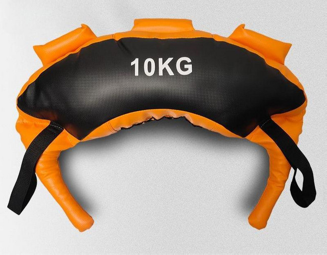 피트니스 장비 웨이트 샌드백 레스링 레슬링 강도 체력 단련 스쿼트 백 트레이닝 훈련 근력 강화, 오렌지 블랙 10kg 컬러 가죽, 1개
