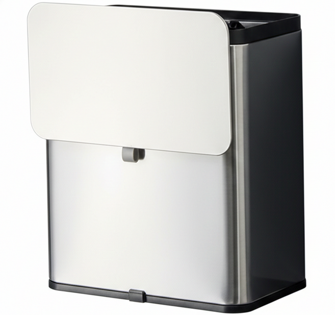 레브홈 스테인리스 냄새 차단 걸이형 음식물 쓰레기통, 1개, 실버