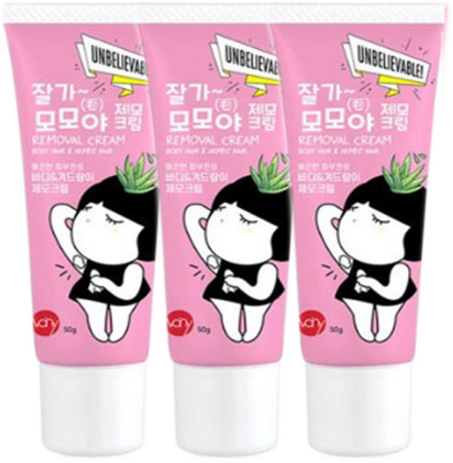 [유통기한 임박 26년 6월4일] 잘가~ 모모야 제모크림 바디&겨드랑이 매끄한 피부완성, 3개, 50g