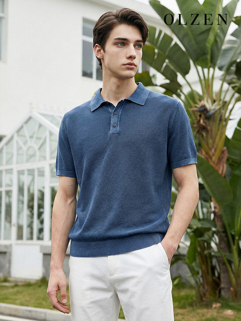 올젠 가먼트워싱 카라 니트 (ZOE2ET1307)