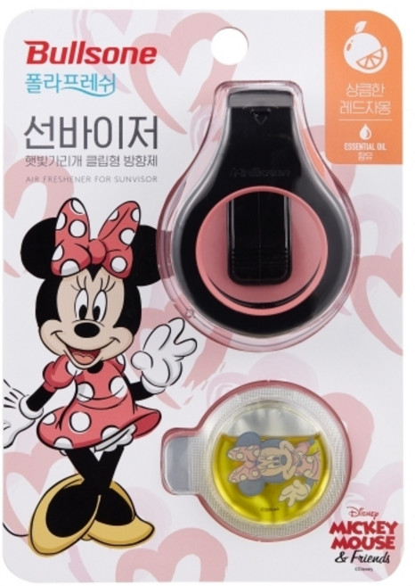 불스원)디즈니 선바이저 디퓨저(레드자몽/미니마우스/4ml), 1개