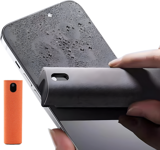 하루템 스마트폰 청소 액정닦이 휴대용 클리너 키트 핸드폰 노트북 액정 클리너 케이스, 1개, 오렌지