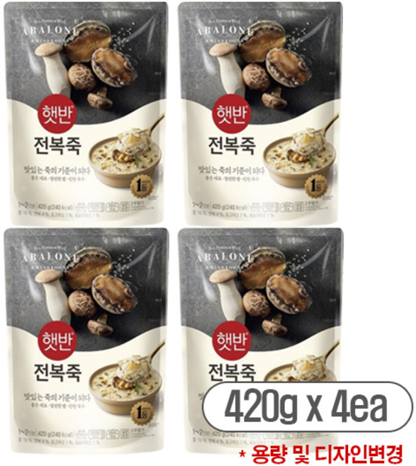 비비고 전복죽, 420g, 4개