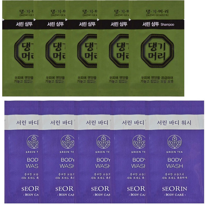 일회용샴푸 댕기머리 서린 삼푸 50개+서린 바디워시 50개 여행용 호텔, 100개, 8ml