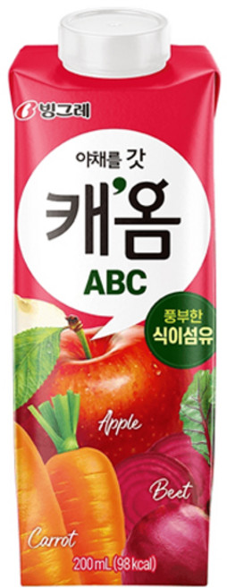 빙그레 캐옴 ABC주스 200ml 12개입, 12개