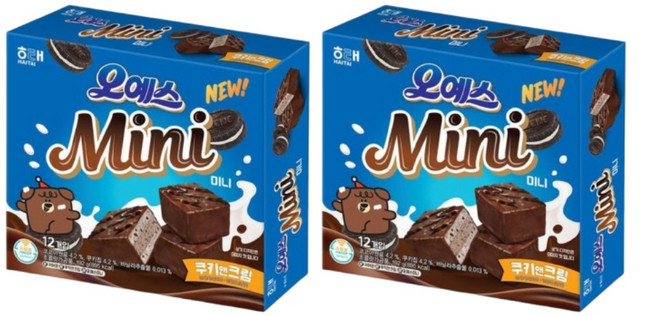해태 오예스 미니 쿠키앤크림, 2박스, 192g