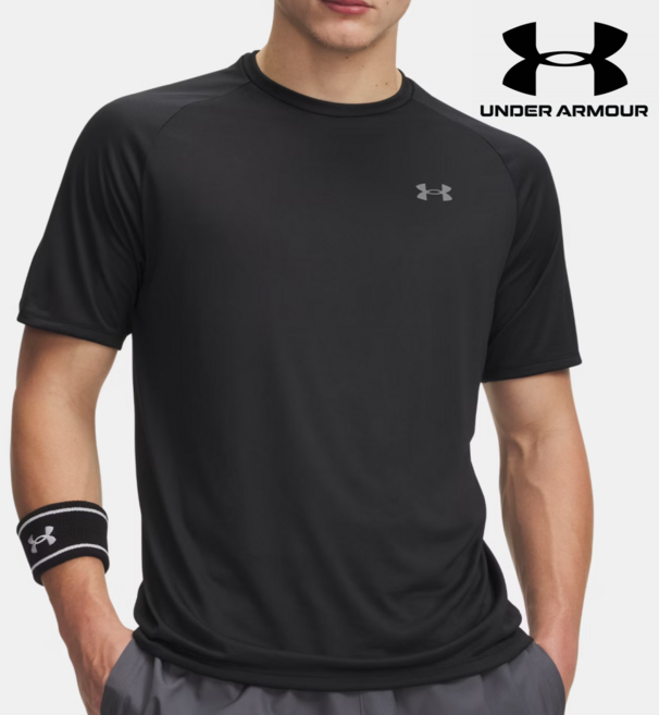 언더아머 남녀공용 사계절 UA Tech 터치 2.0 운동 헬스 런닝 크로스핏 실내운동 기본핏 베이직 로고 프린팅 라운드 기능성 반팔 티셔츠 냄새방지 빅사이즈 1326413