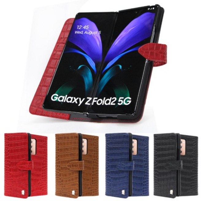 갤럭시 Z폴드 1/2/3/4/5 케이스 F907/F916/F926/F936/F946 뉴트리얼 천연 소가죽 지갑형 KC인증 다이어리